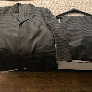 JNY Black Pinstripe Suit 44R